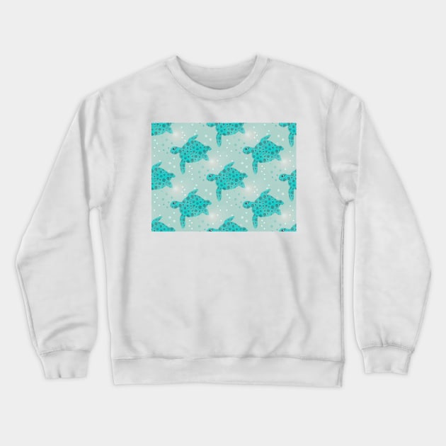 SEA Turtle Love Pattern Crewneck Sweatshirt by SartorisArt1